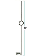 2930 Lite Single Ring Designer Baluster, Solid or Tubular Steel, 12mm