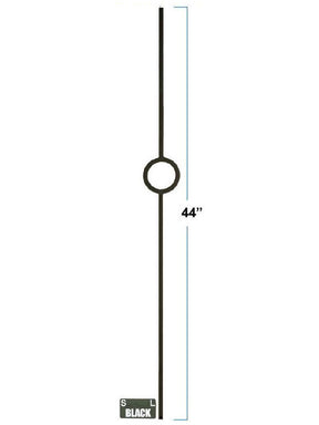2930 Lite Single Ring Designer Baluster, Solid or Tubular Steel, 12mm