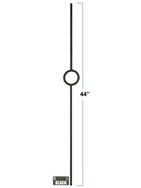2930 Lite Single Ring Designer Baluster, Solid or Tubular Steel, 12mm