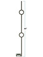 2931 Double Ring Designer Baluster, in solid iron or tubular steel, 12mm