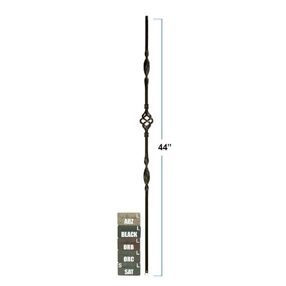 2962 1/2" x 44 Single Basket & Two Ribbon Stair Baluster