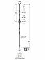 2962 Single Basket Double Ribbon Tubular Steel Iron  Baluster, 12mm Dimensional Information