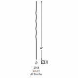 2968 1/2" x 44" Wave Baluster, Dimension