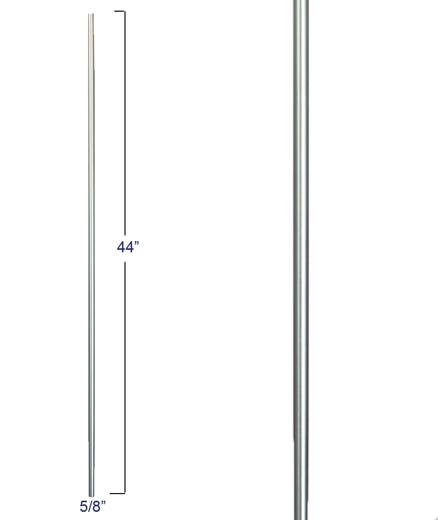 2595 R54644 5/8" Round Venetian Baluster, Ash Gray