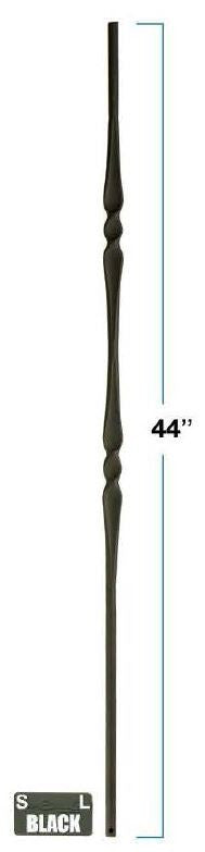 2972 Round Single Knuckle Gothic Baluster Dimensional Information