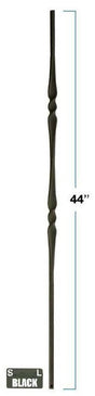 2972 Round Single Knuckle Gothic Baluster Dimensional Information