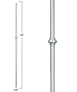 2973 R54544 Round Single Ball Modern Venetian Baluster, Ash Gray