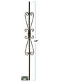 2583-LT Double Scroll Hollow Tubular Steel Baluster, 5-inch wide, 12mm