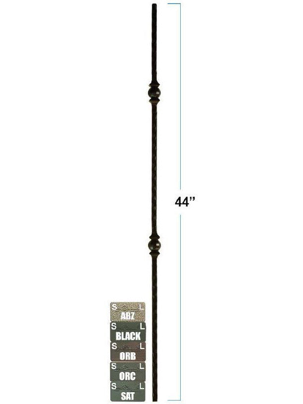 2991 Mediterranean Double Forged Ball Wrought Iron Baluster
