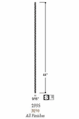2995 Mediterranean Plain Hammered Iron Baluster Dimensional Information