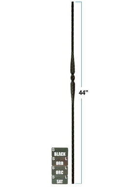 2996-LT Lite Flower and Arrows Hammered Tubular Steel Mediterranean Stair Baluster