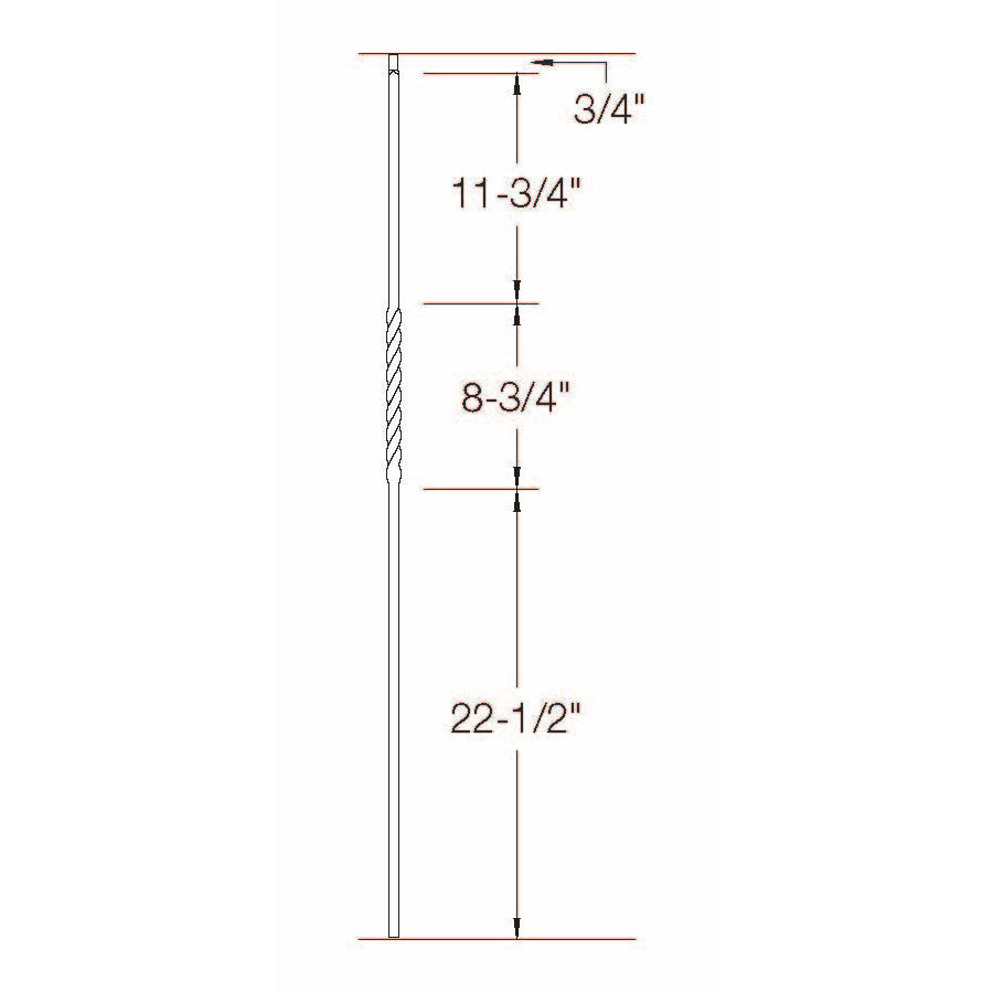 2G02 16mm Single Twist, Tubular Steel Dimensional Information