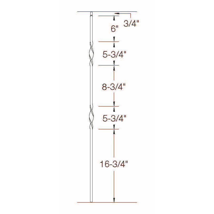 2G07 16mm Double Ribbon, Tubular Steel Dimensional Information