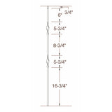 2G07 16mm Double Ribbon, Tubular Steel Dimensional Information