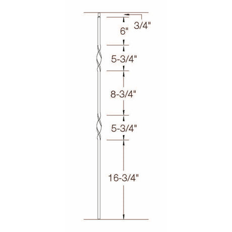 2G07 16mm Double Ribbon, Tubular Steel Dimensional Information