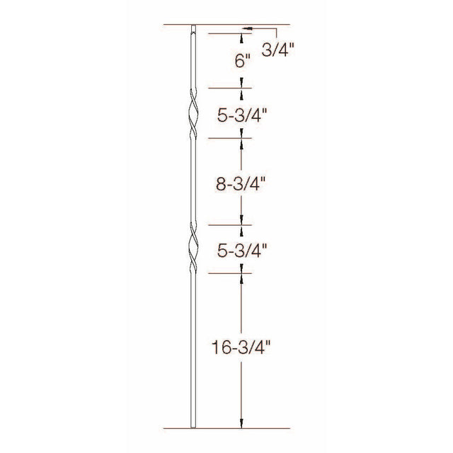 2G07 16mm Double Ribbon, Tubular Steel Dimensional Information