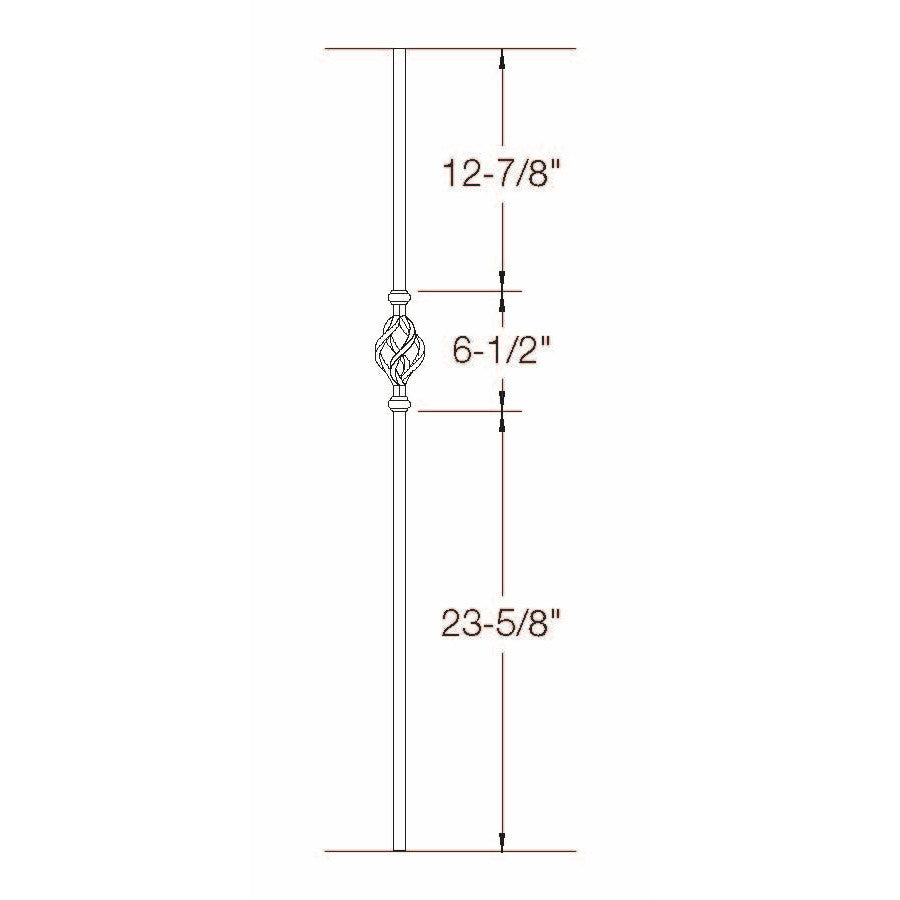 2GR04 16mm Round Single Basket, Tubular Steel Dimensional Information