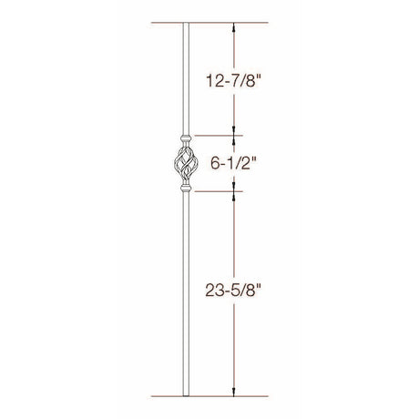 2GR04 16mm Round Single Basket, Tubular Steel Dimensional Information