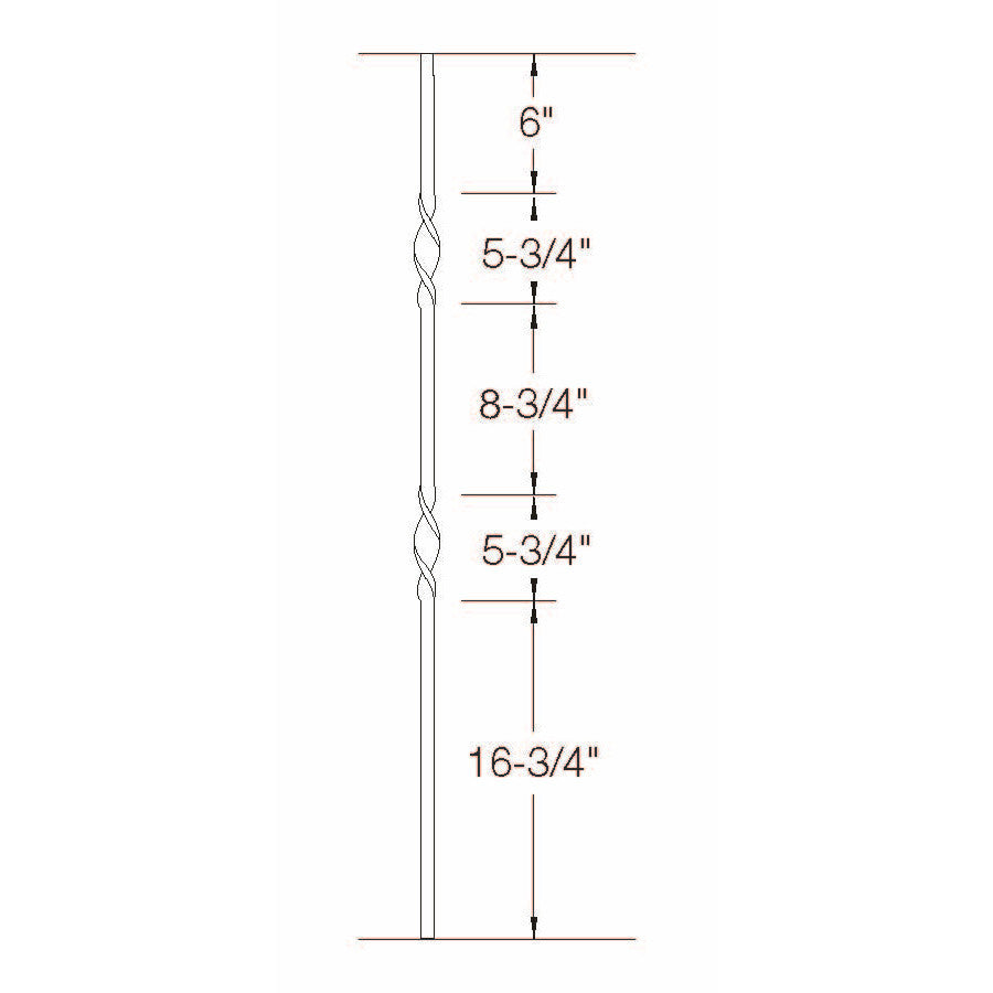 2GR07 16mm Round Double Ribbon, Tubular Steel Dimensional Information