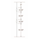 2GR07 16mm Round Double Ribbon, Tubular Steel Dimensional Information