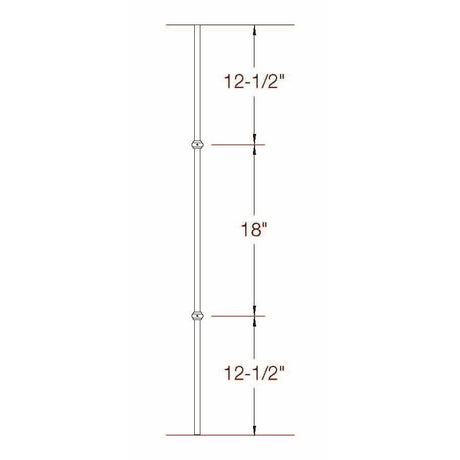 2GR20 16mm Round Double Collar, Tubular Steel Dimensional Information