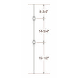 2GR23 16mm Round Double Ball Tubular Steel Baluster  Dimensional Information