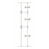 2GR61 16mm Round Double Knuckle, Tubular Steel Dimensional Information