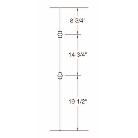 2GR61 16mm Round Double Knuckle, Tubular Steel Dimensional Information