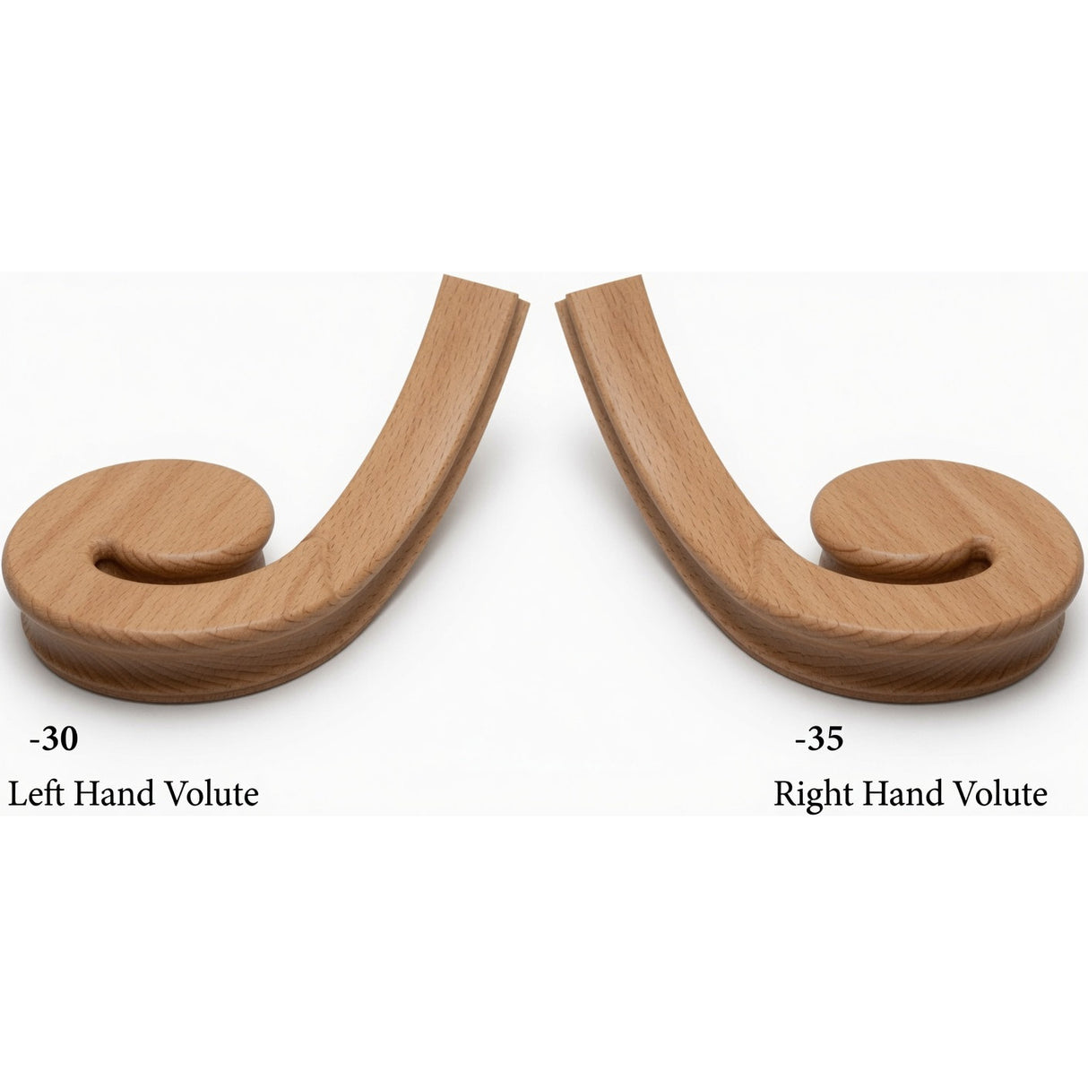 7030 LH and 7031 RH Flat Volutes - Alder