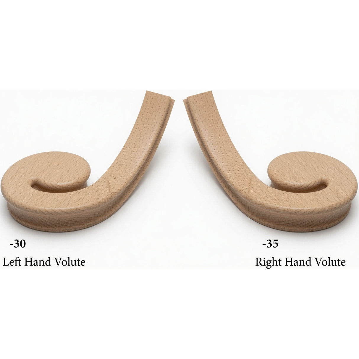 7030 LH and 7031 RH Flat Volutes - Beech