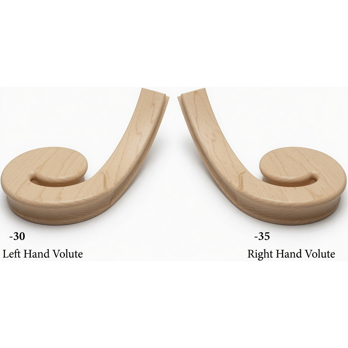 7030 LH and 7031 RH Flat Volutes - Birch