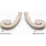 7030 LH and 7031 RH Flat Volutes - Hard Maple