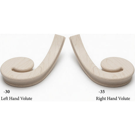 7030 LH and 7031 RH Flat Volutes - Hard Maple