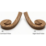 7030 LH and 7031 RH Flat Volutes - Hickory