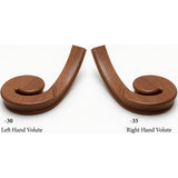 7030 LH and 7031 RH Flat Volutes - Mahogany