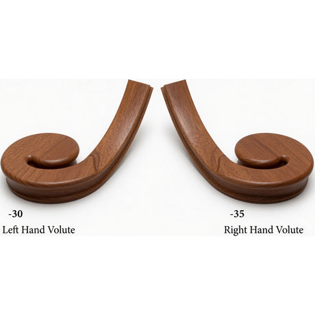 7030 LH and 7031 RH Flat Volutes - Mahogany