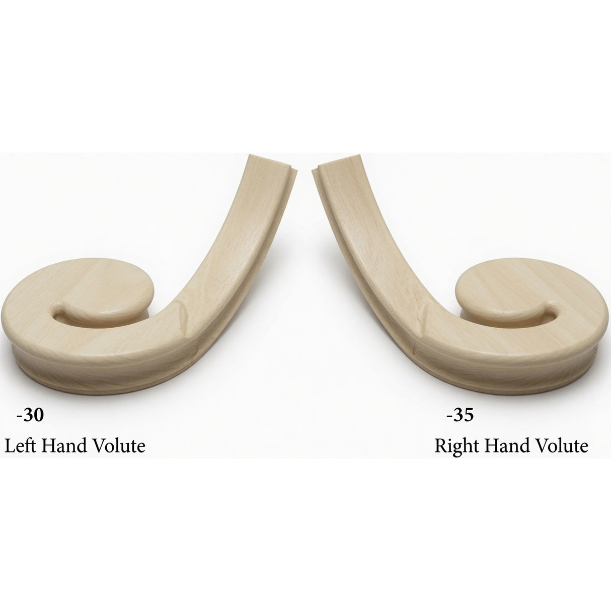 7030 LH and 7031 RH Flat Volutes - Poplar