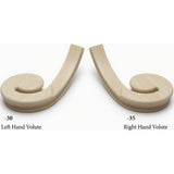 7030 LH and 7031 RH Flat Volutes - Poplar