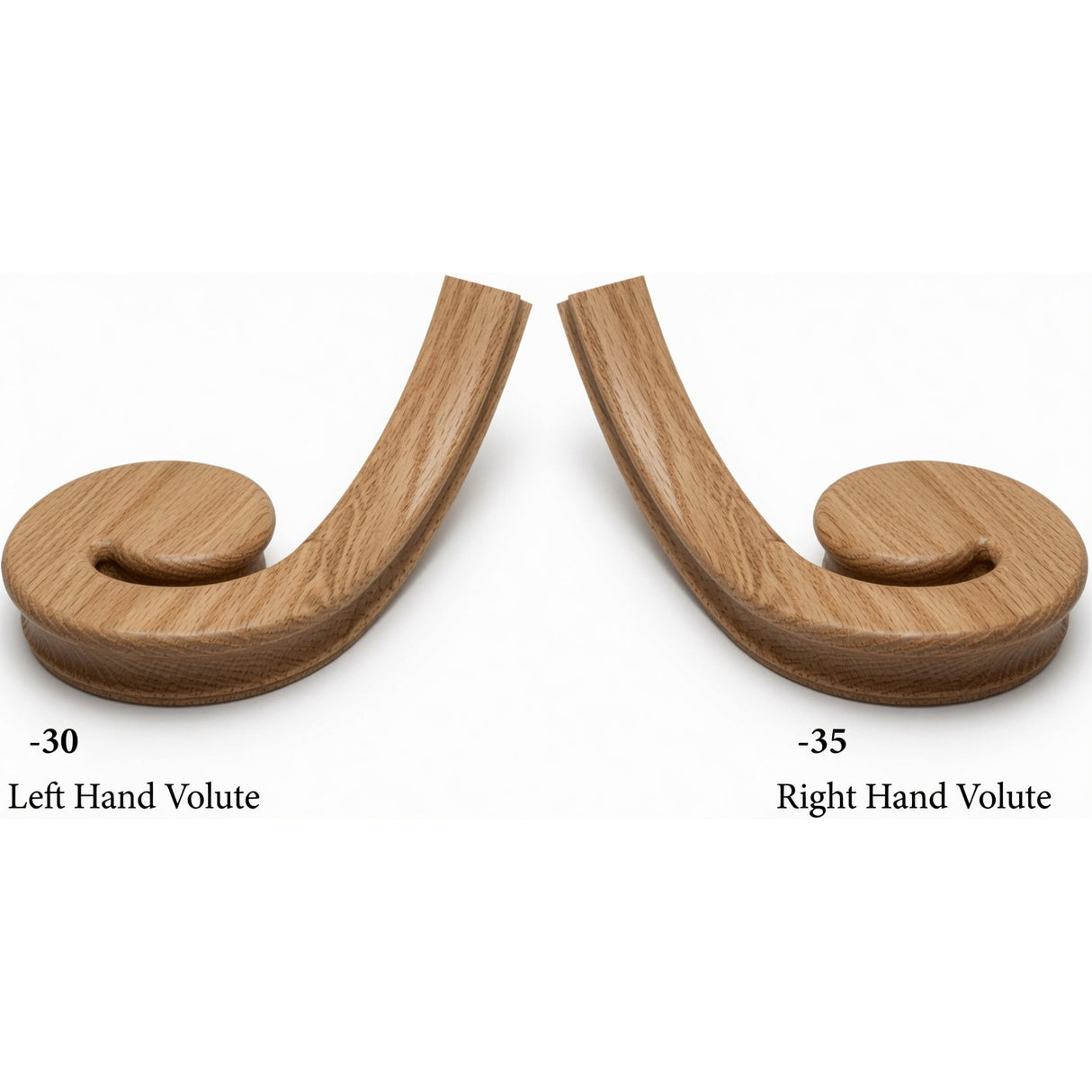 7030 LH and 7031 RH Flat Volutes - Red Oak