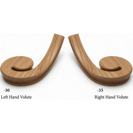 7030 LH and 7031 RH Flat Volutes - Red Oak