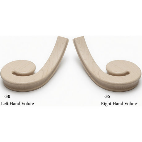 7030 LH and 7031 RH Flat Volutes - Soft Maple