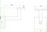 3004 Mission-Style Handrail Bracket, CADD and Dimensional Information.
