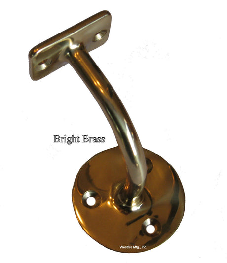 3004SB-BB Solid Brass Bright Brass Wall Rail Bracket