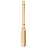 3010 3-1/2" x 43", or 3011 48" Bunker Hill Starting Newel Post, Birch