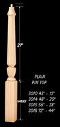 C-3018 Plain 72" Winder Pin Top Newel Post