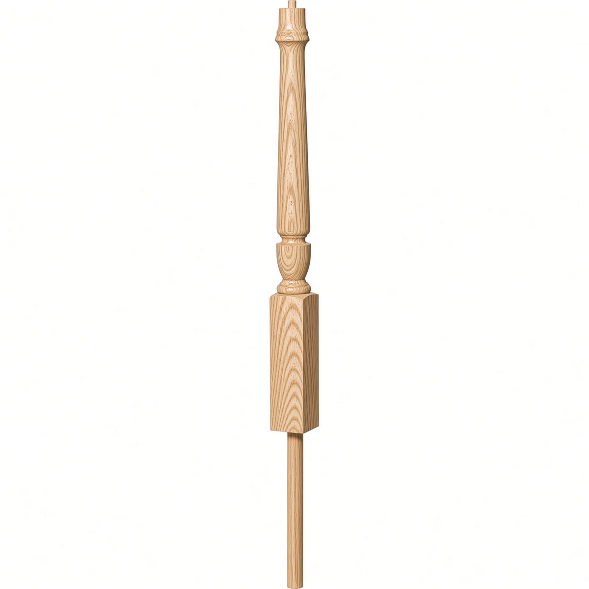 3012 3-1/2" x 41" Bunker Hill Volute Newel Post with Adjustable Dowel, Ash