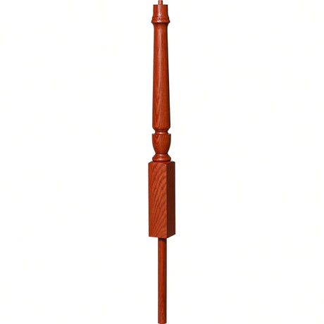 3012 3-1/2" x 41" Bunker Hill Volute Newel Post with Adjustable Dowel, Brazilian Cherry