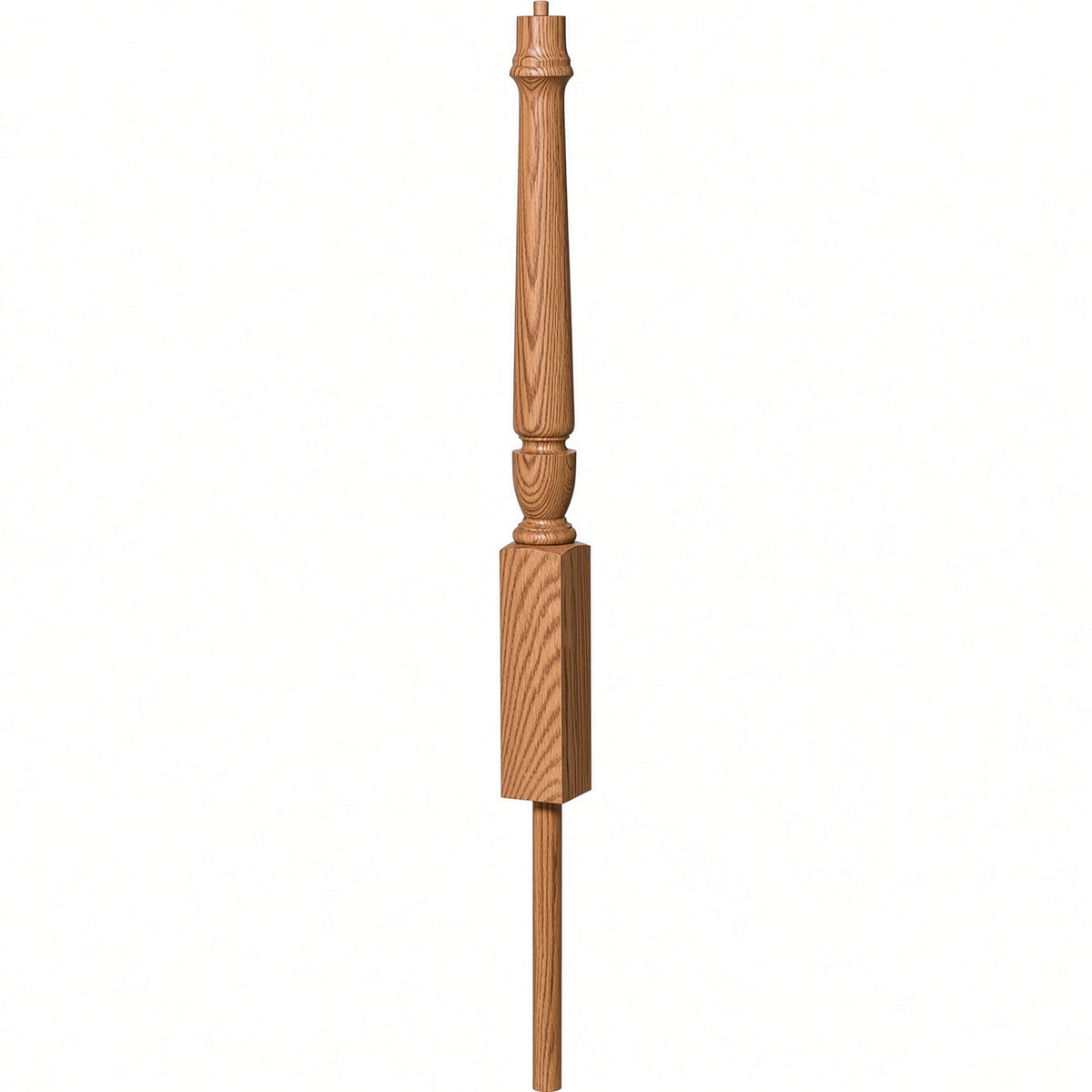 3012 3-1/2" x 41" Bunker Hill Volute Newel Post with Adjustable Dowel, Hickory