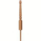 3012 3-1/2" x 41" Bunker Hill Volute Newel Post with Adjustable Dowel, Hickory