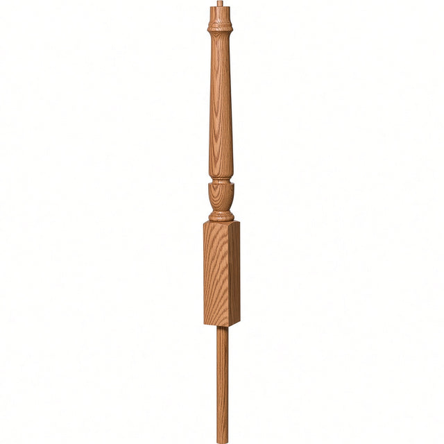3012 3-1/2" x 41" Bunker Hill Volute Newel Post with Adjustable Dowel, Hickory